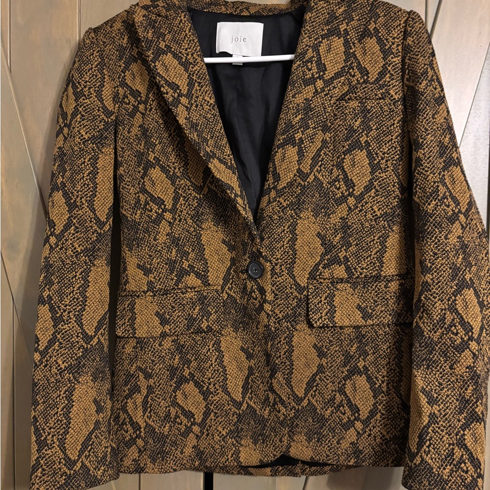 Joie Brown Snake Print Women's Blazer